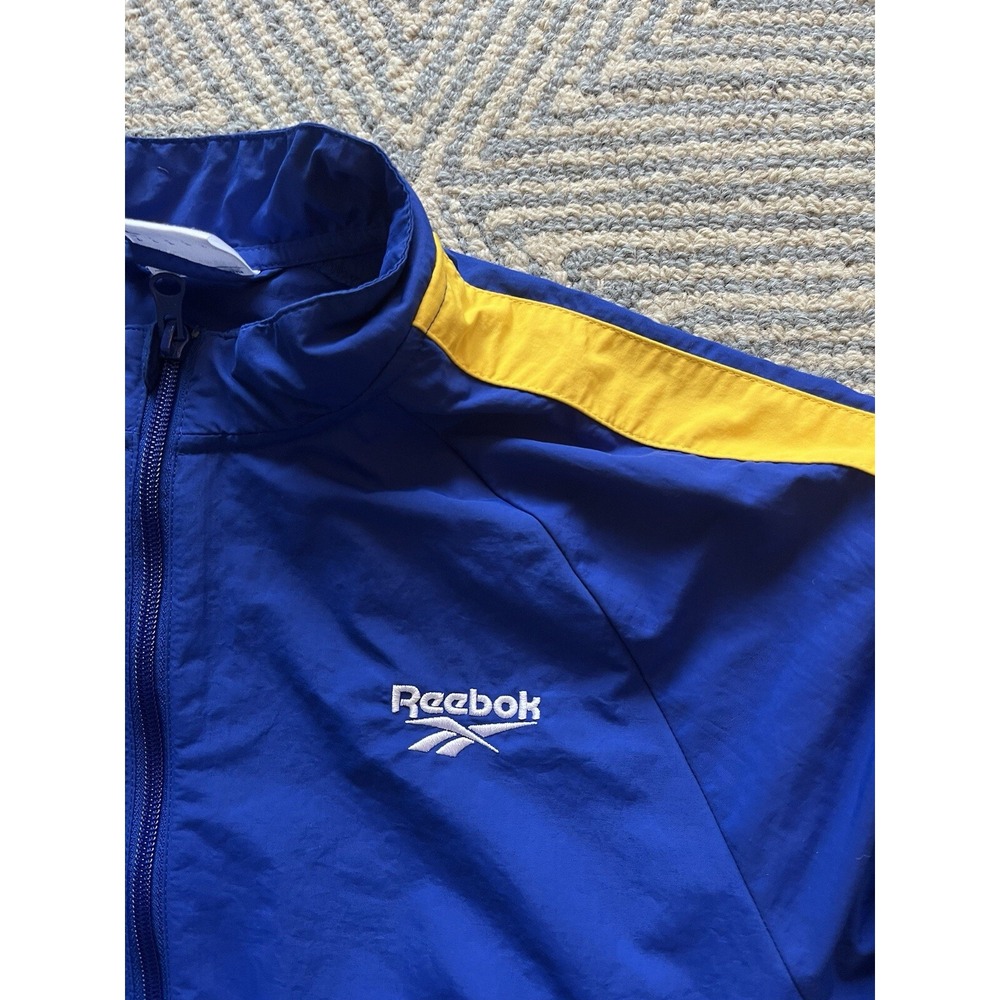 Reebok Classic Full Zip Nylon Jacket - Blue/Yellow - Large - Picture 4 of 6